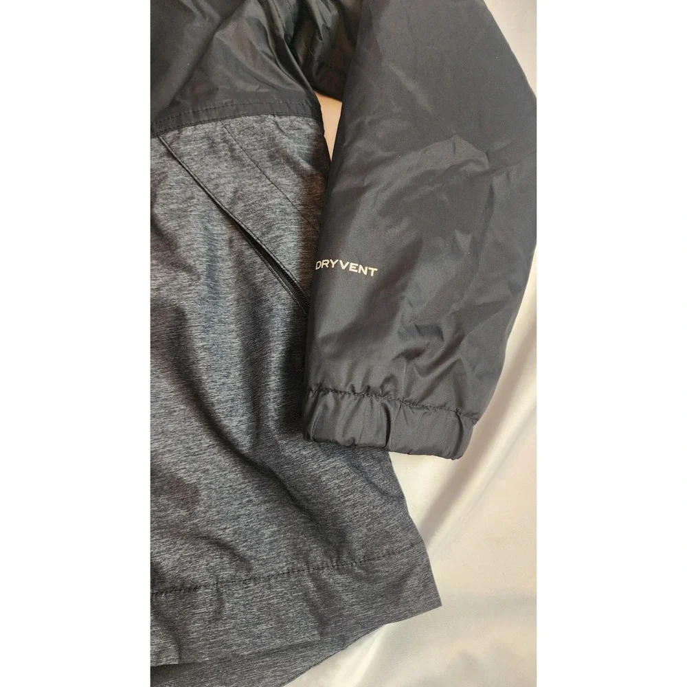 The North Face Boys Warm Storm DryVent Rain Jacket Black Gray Size S 7/8 Hooded